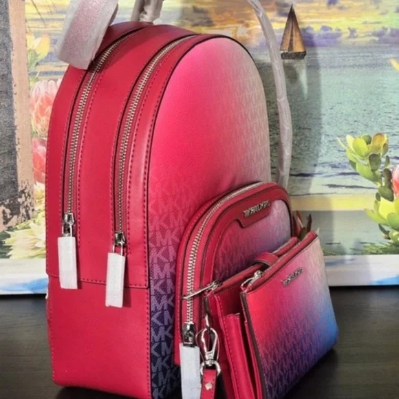 Michael Kors Jaycee Medium Ombre Backpack & Wallet Set In  display picture 3